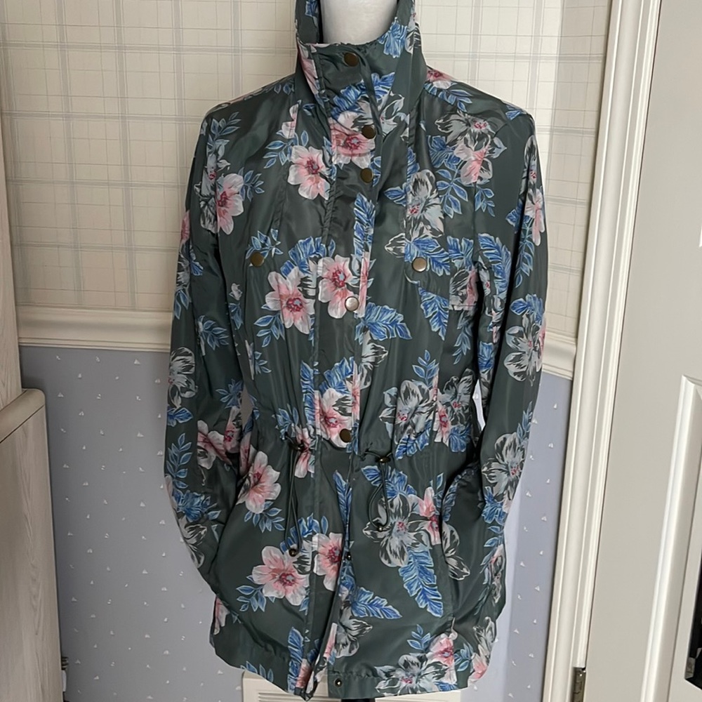 Jason Maxwell Outerwear Collection Women's Floral Windbreaker Jacket Size M